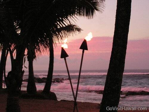 romantic tiki torches in maui