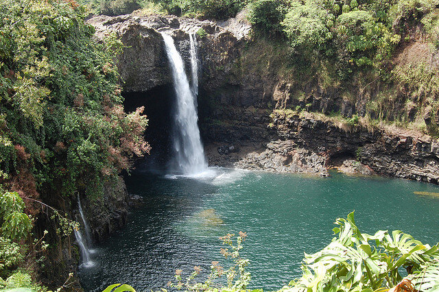 Rainbow Falls on Hawaii, the Big Island in March