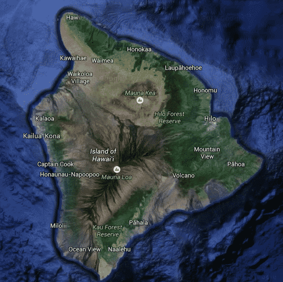 sat view of Hawaii Island